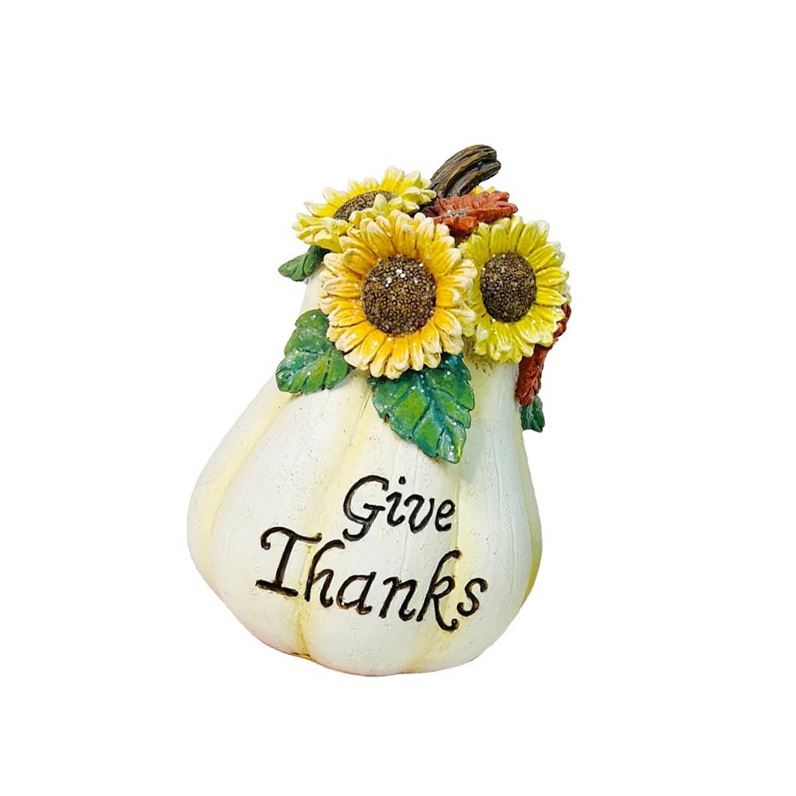 Halloween Harvest Pumpkin Accent Resin Figurine for Mantel Shelf Entryway Table with Sunflower Seasonal Display Decor Harvest Pumpkin Decor Autumn Tabletop Figurine Sunflower Shelf Accent Mantel Table