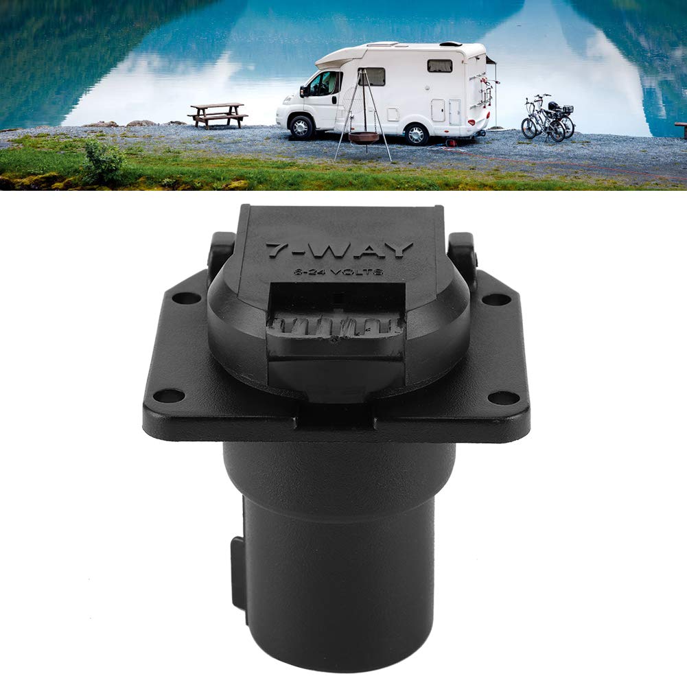 RV 7 Way Socket, Rear Trailer Tow Connector, Blade Compatibility with Trailers Wiring Connect Accessories
