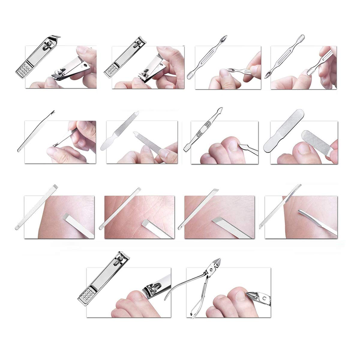 Pedicure Manicure Kit 18 in 1 Manicure Set Professional Sharp Nail Clippers Thick Cutter & File Vibrissac Scissors Men & Women Fingernails & Toenails with Case (Wine red_19 pieces) : Beauty & Personal Care