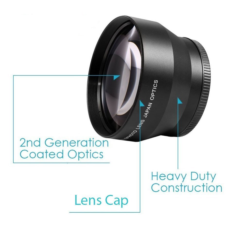 Amazon.com : 43mm 2.2X Telephoto Lens for Canon Vixia HF R80, R82