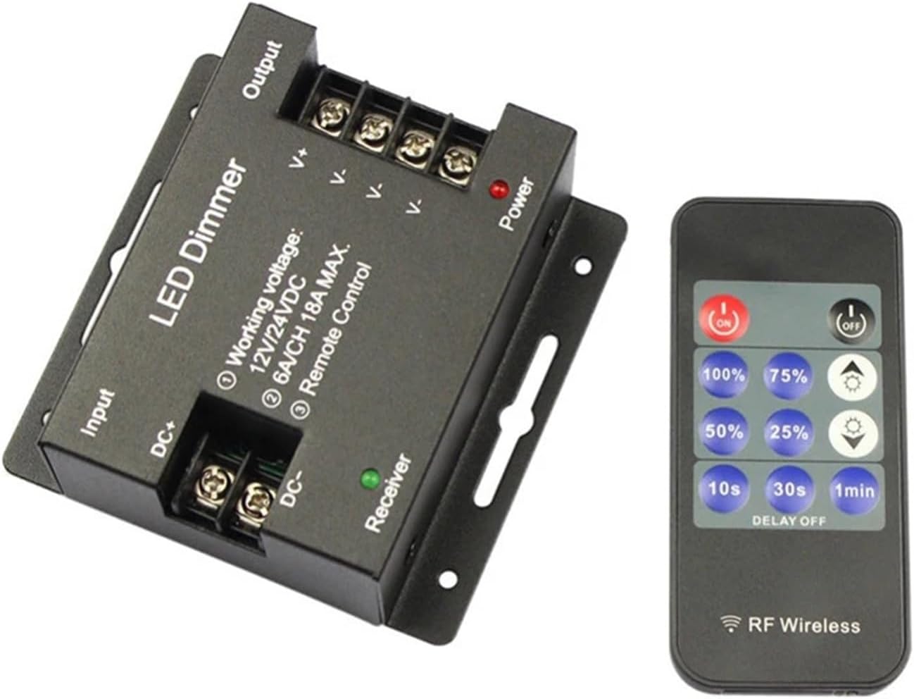 11-Button Remote Control 12V 24V 18A RF LED dimmer Switch Brightness Adjustment Controller Suitable for 3528 5050 5730 5630
