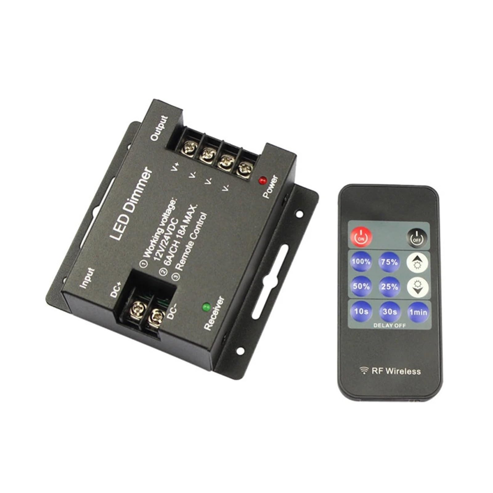 ZXAOMMBEA 11-Button Remote Control 12V 24V 18A RF LED dimmer Switch Brightness Adjustment Controller Suitable for 3528 5050 5730 5630