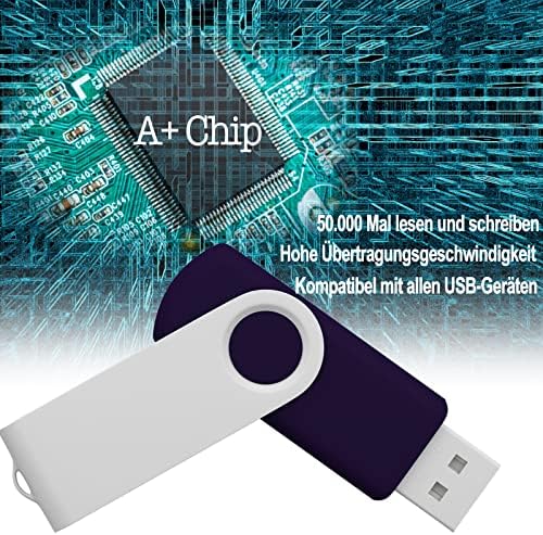 4GB USB Flash Drive 10 Części, JBOS Flash Memory Stick 4 GB 10 Pack USB2.0 Obracaj metalowy szybki napęd USB Flash, napęd USB Flash, wielokolorowy