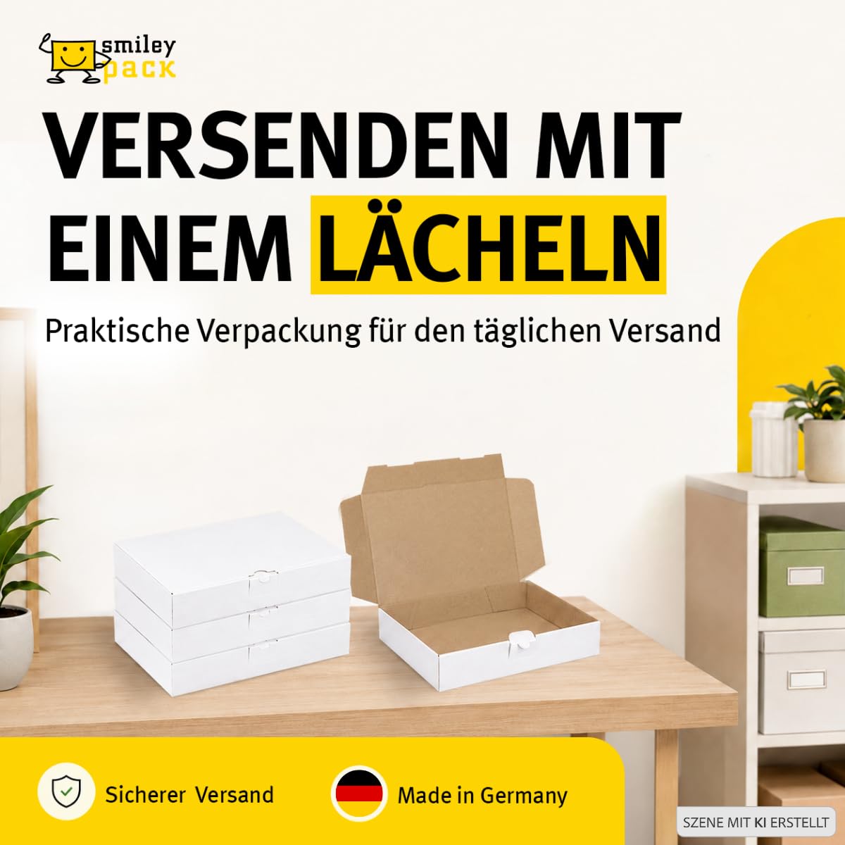 100 cartons Maxibrief, blanc, taille et quantité au choix, carton d'expédition, marchandises, envoi de livres, carton postal, Poste DHL Hermes DPD GLS UPS (240 x 160 x 50 mm, blanc)