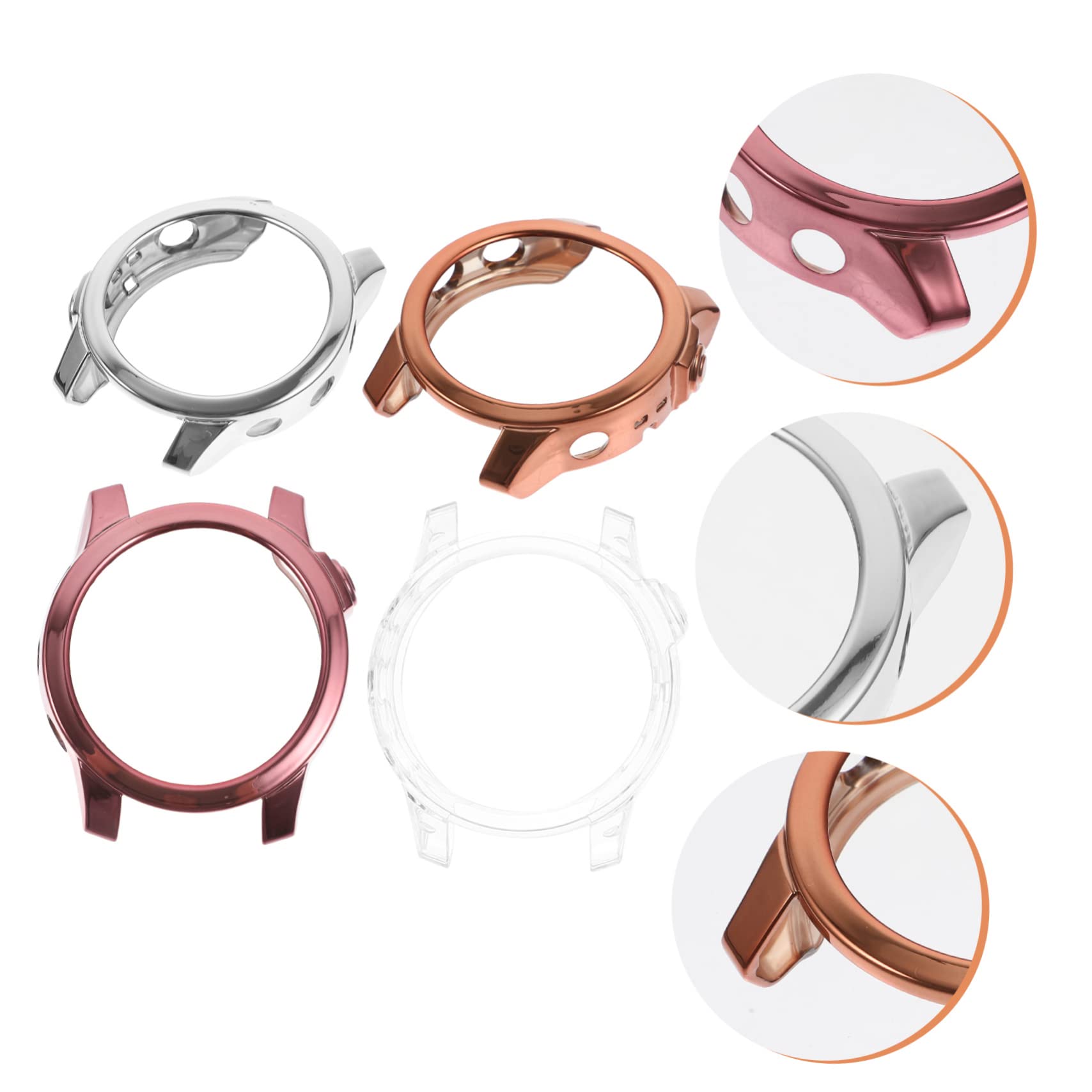 Mikikit 16pièces Coque De TPU pour Montre De Transparent Doré Écran Détachable Antirayures Et Pratique