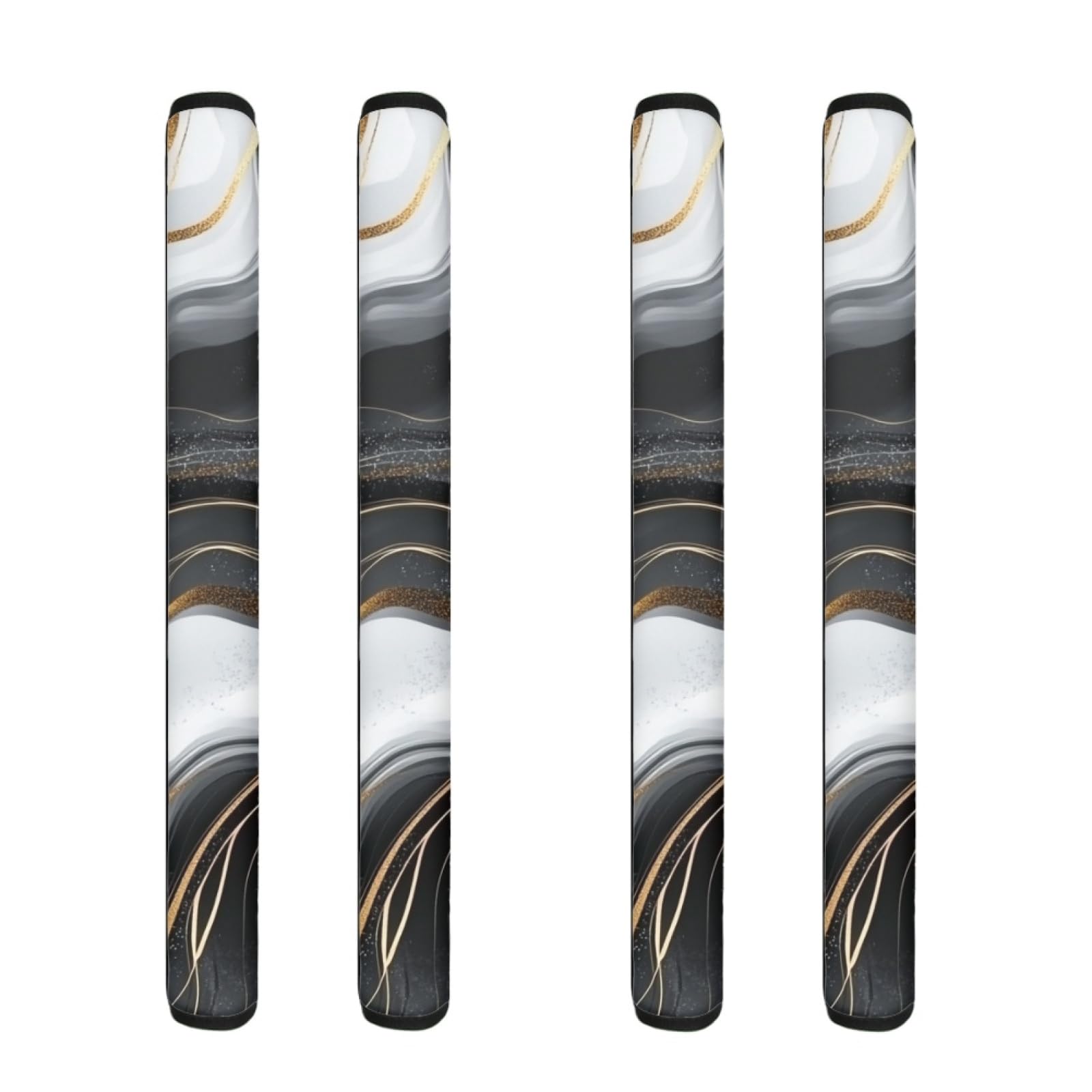 Fridge Door Handle Covers Set of 4 Antiskid Protector for Fridge Oven Keep Kitchen Appliance Clean from Smudges Food Stains Liquid for Home Decoration, Black Gold Marble