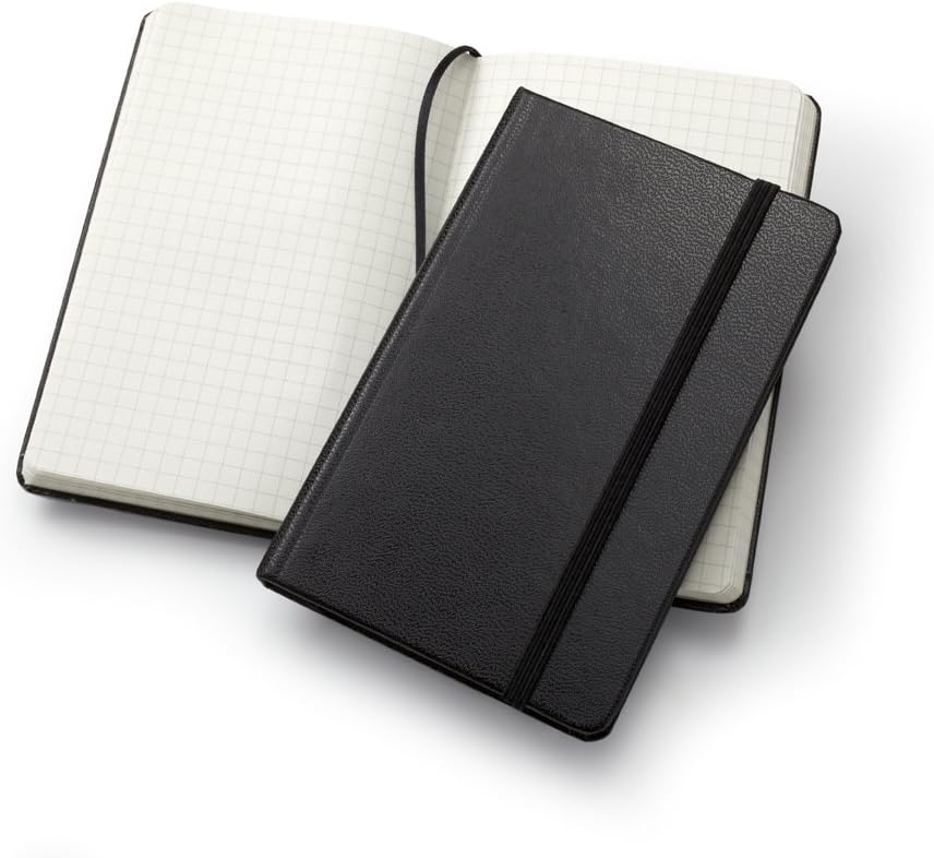Small Hardcover Notebook - Black Cover - Squared