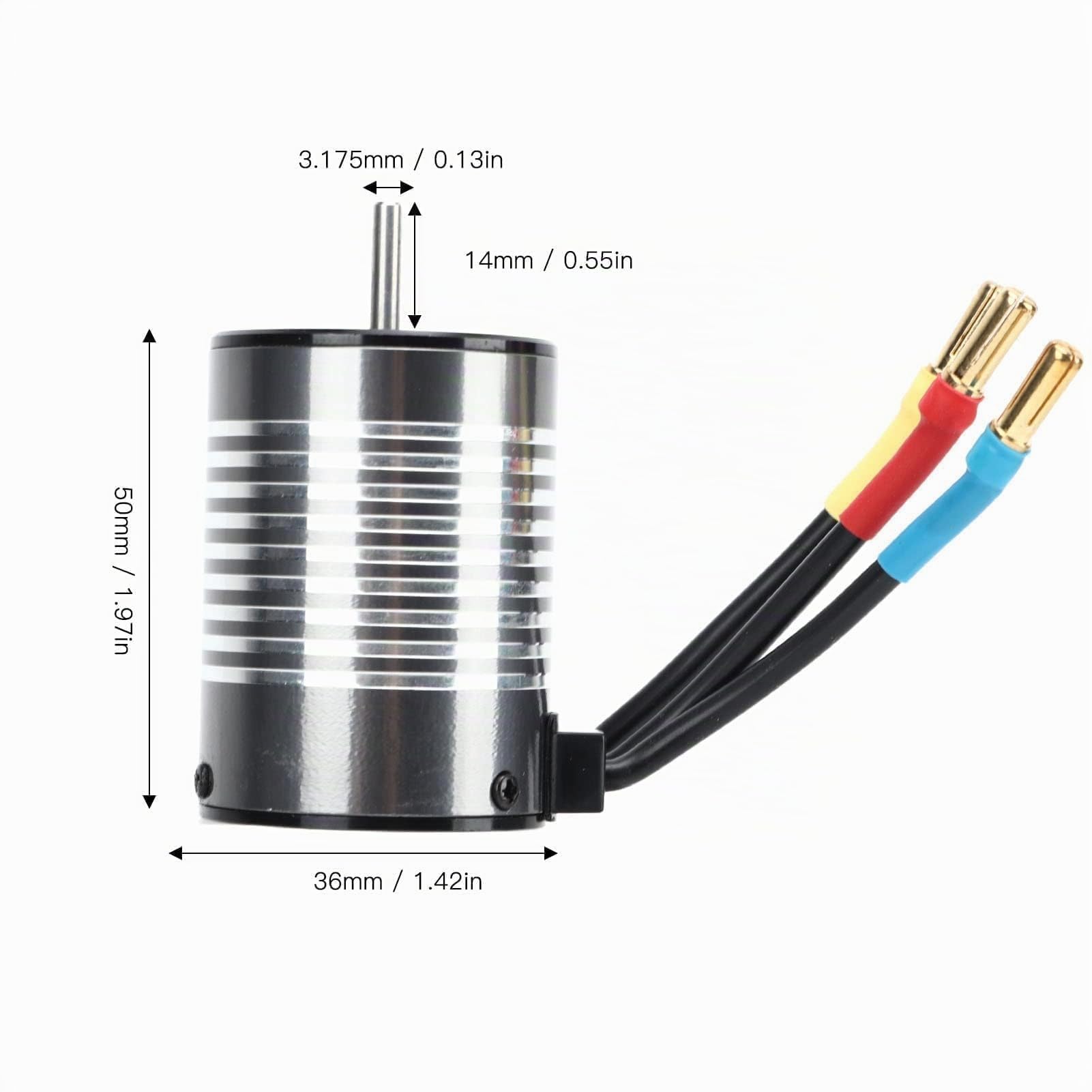 SUNGOOYUE Motore Brushless per Auto 3650 RC, Motore 3500KV Impermeabile a Torsione Grande Ad Alta velocità Accessorio per Auto 1/8 1/10 RC