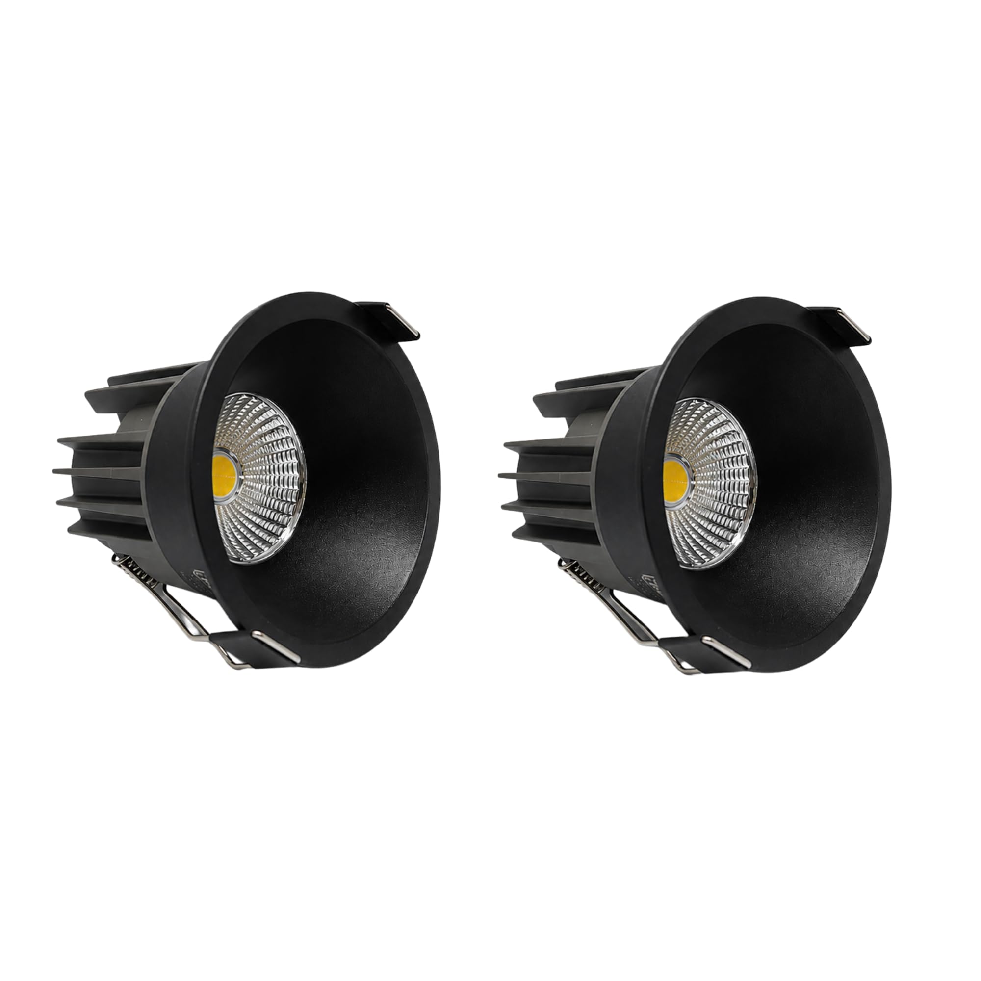 copper stone 7w delta cob led spot light | 3-in-1 color changing | black metal body | high brightness focused beam | energy efficient recessed spotlight for pop, gypsum & false ceiling | pack of 2