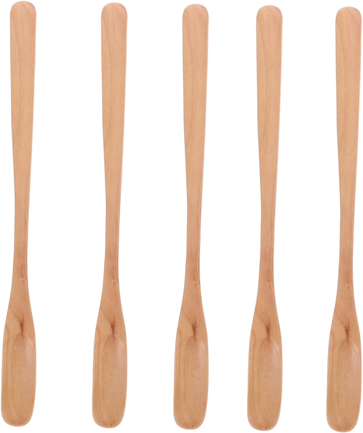 Wooden Honey Stirring Spoon 5Pcs Easy Clean Long Handle for Daily Use
