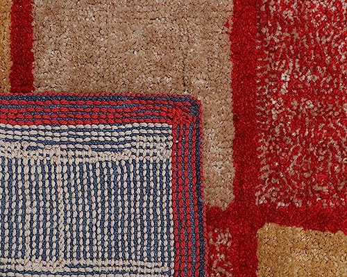 Image of THE HOME TALK Modern Polyester Area Rugs | Carpets for Living Room, Kitchen, Kid's Room, Bedroom | Microfiber Polyester Rugs | Shaggy Floor Carpet | Anti Skid Store (Maroon, 50 x 150 cm)