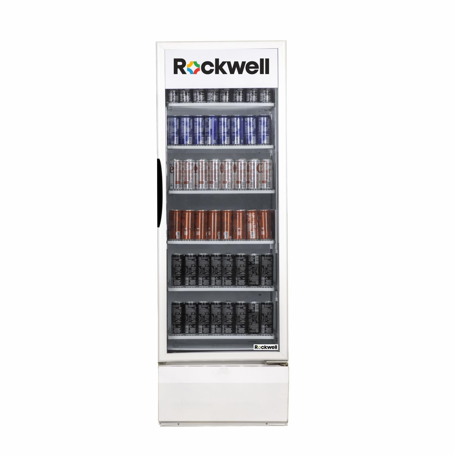 ROCKWELL RVC700 Single Glass Door Visi Cooler, 6 Shelves | LED Lighting, Fast & Even Cooling, Auto-Defogging Glass, 4 Year Warranty, Ideal for Retail Stores