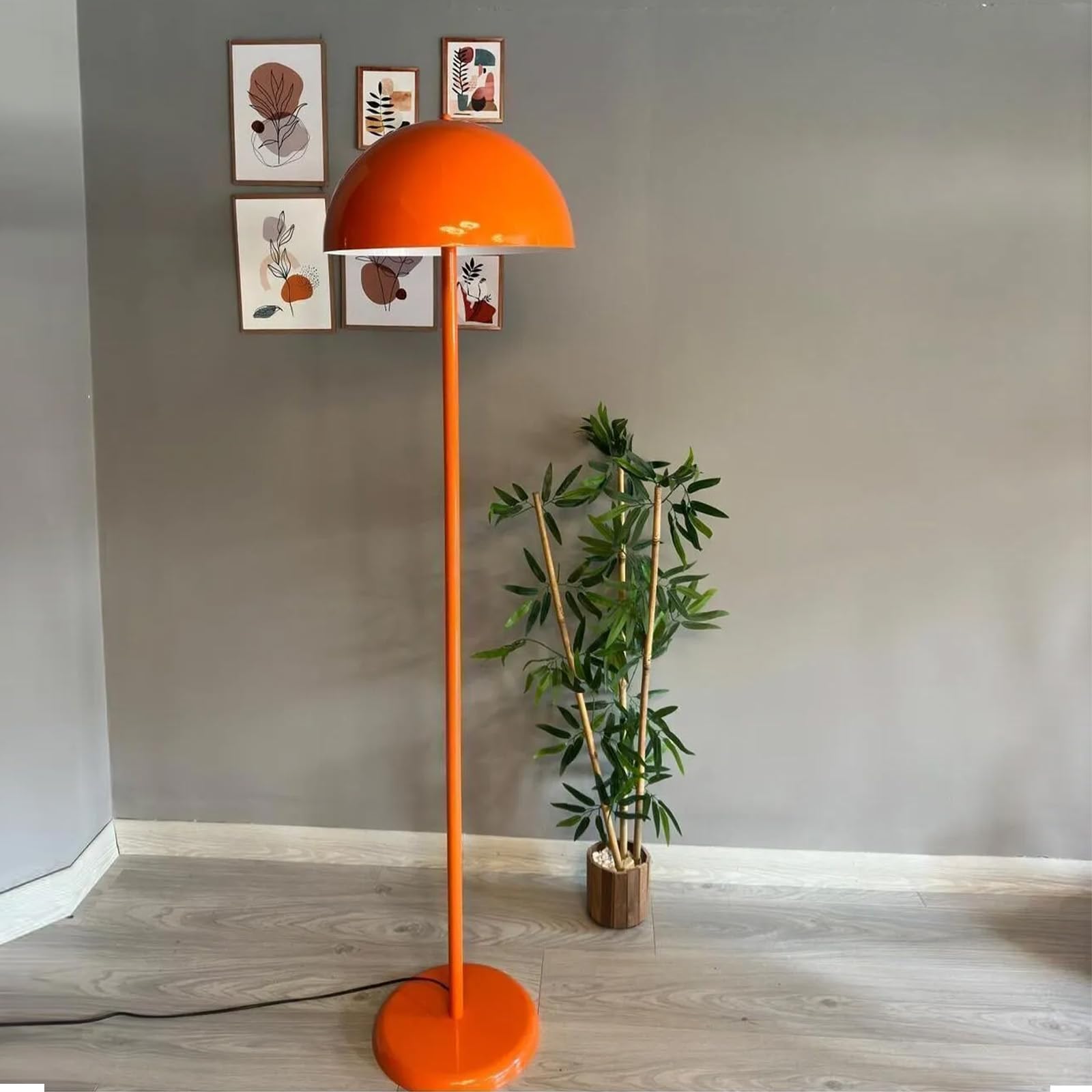 bamyum Gorkiede Lampada da Terra in Metallo, Lampada da Terra per Soggiorno, Camera da Letto, Camera dei Bambini con Attacco E27, Larghezza 40 cm, Arancione