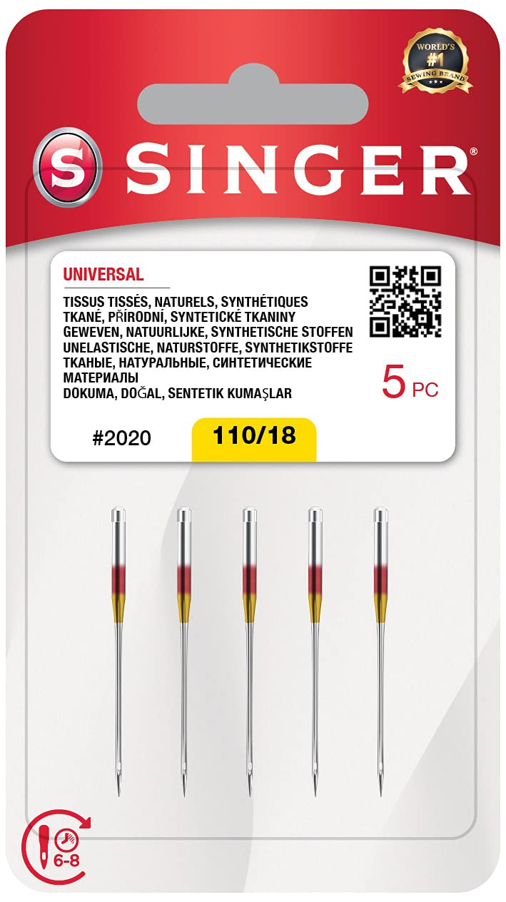 VSM Singer 5 Needles for Sewing Machine 2020 (110/18) - Universal