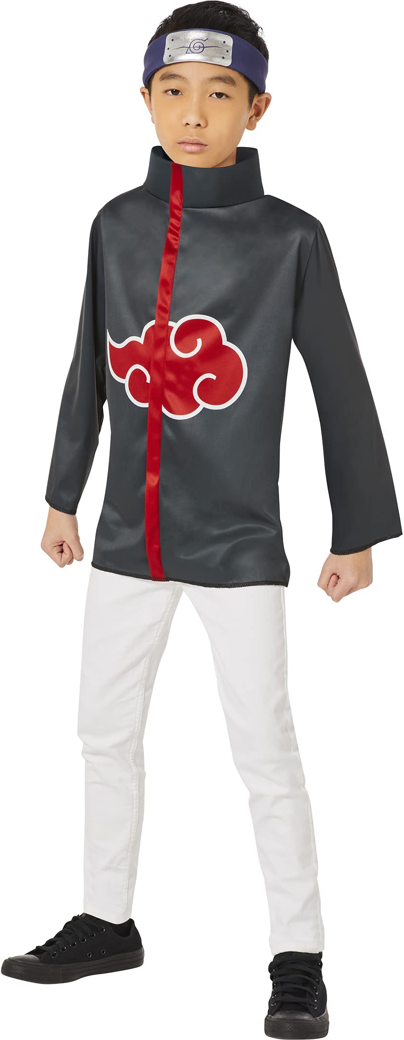 InSpirit Designs Naruto Shippuden Kids Akatsuki Costume Kit | Officially Licensed | Anime Costume | Cosplay Costume | Ninja Costume
