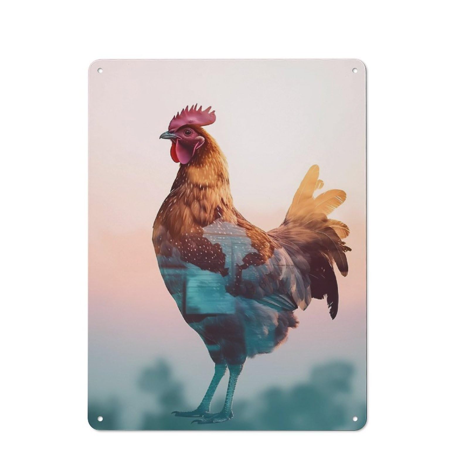 Chicken Animal Vintage Tin Sign 40x30cm for Pub Or Café, for Everyday Room Decor with A Vintage Look