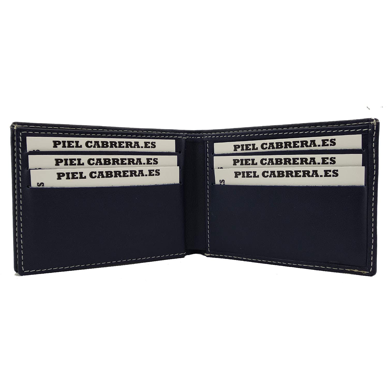 Piel Cabrera Cartera Porta Placa para Policia Nacional España (CNP) Mod. HONORES (Azul Marino)
