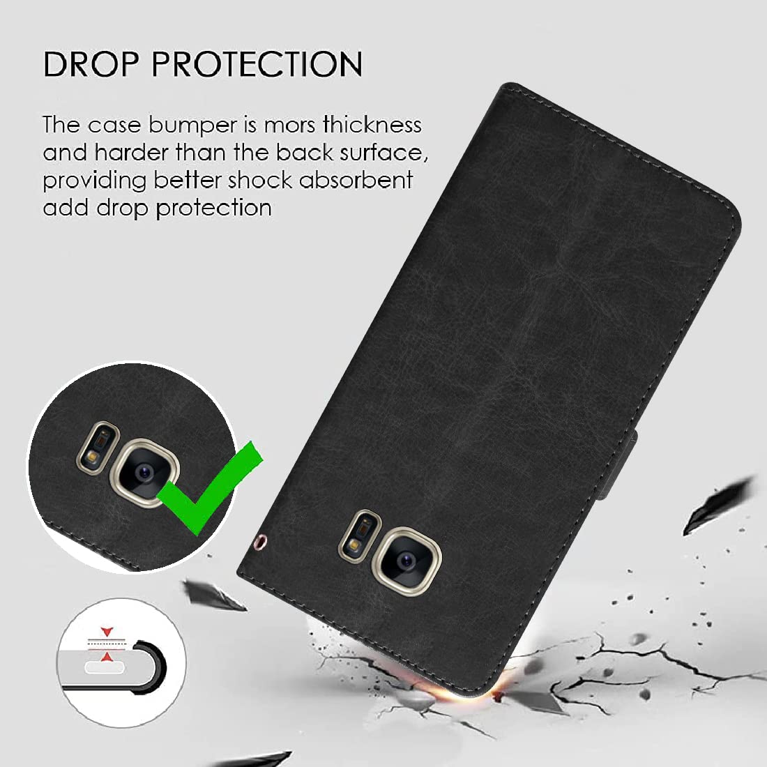Samsung Galaxy S7 Edge Leather Flip Cover - Protect & Organize -2 Samsung Galaxy S7 Edge Leather Flip Cover - Protect & Organize -2