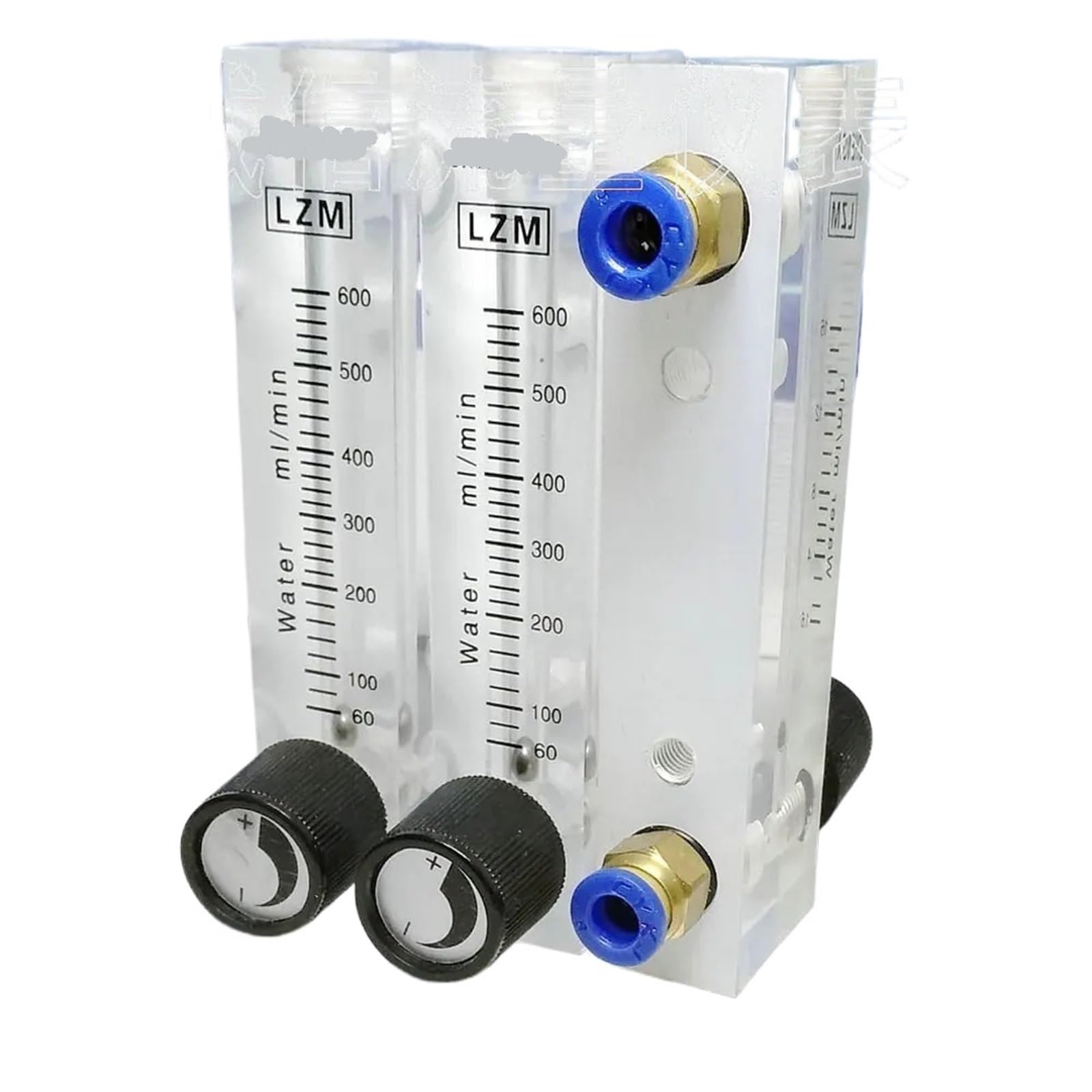 Caudalímetro rotámetro de agua líquida LZM-6T de 1 a 10, 16 a 160, 1,6 a 16, 25 a 250, 60 a 600 ml por minuto con válvula de inserción en tubo de 6, 8, 10 y 12 mm(12mm Push In,100-1000ml Per Min)