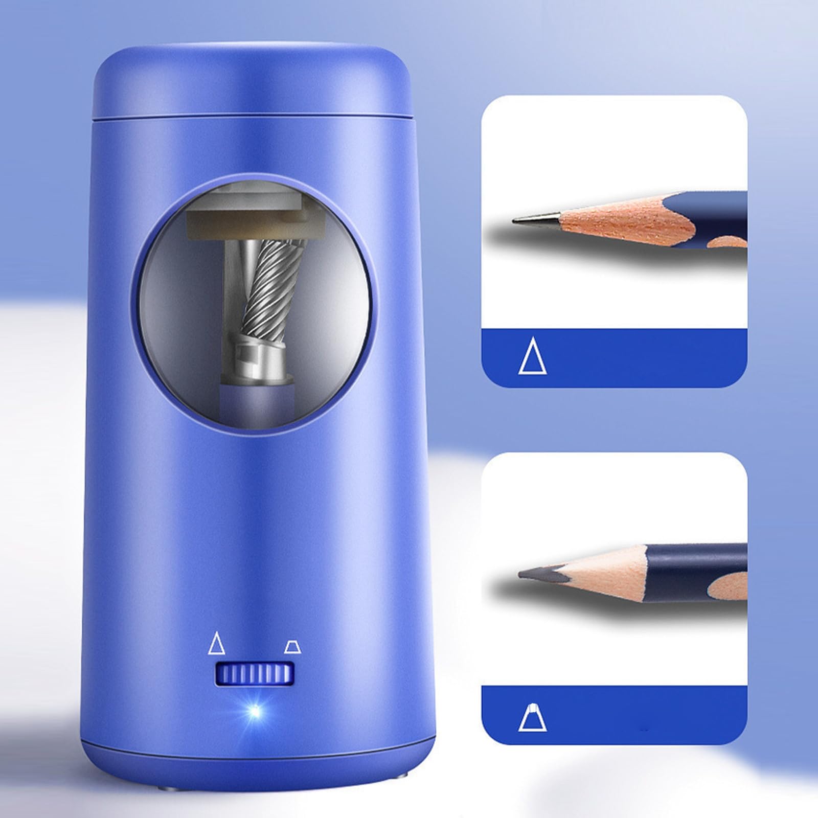 Temperamatite elettrico automatico, arresto automatico, 2 spessori regolabili per matite da disegno da 6 mm-8 mm, carbone morbido/duro, temperamatite elettrico automatico