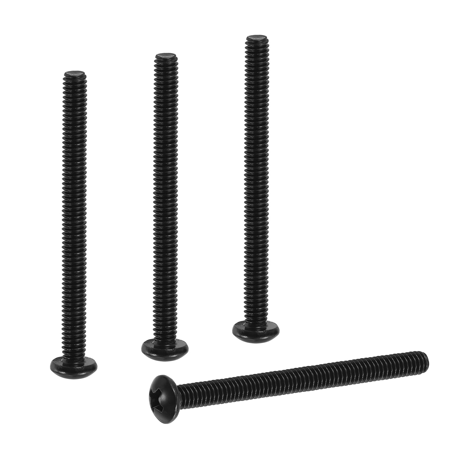 PATIKIL #8-32 x 2" Pan Head Machine Screws, 50 Pcs 304 Stainless Steel Round Head Screws for Cabinet Drawer Knob Pull Handle, Phillips Drive, Fully Threaded, Black Oxidation