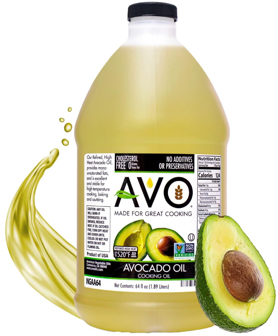 AVO NON GMO 100% Avocado Oil, 64 Fl-oz, NO Preservatives Added