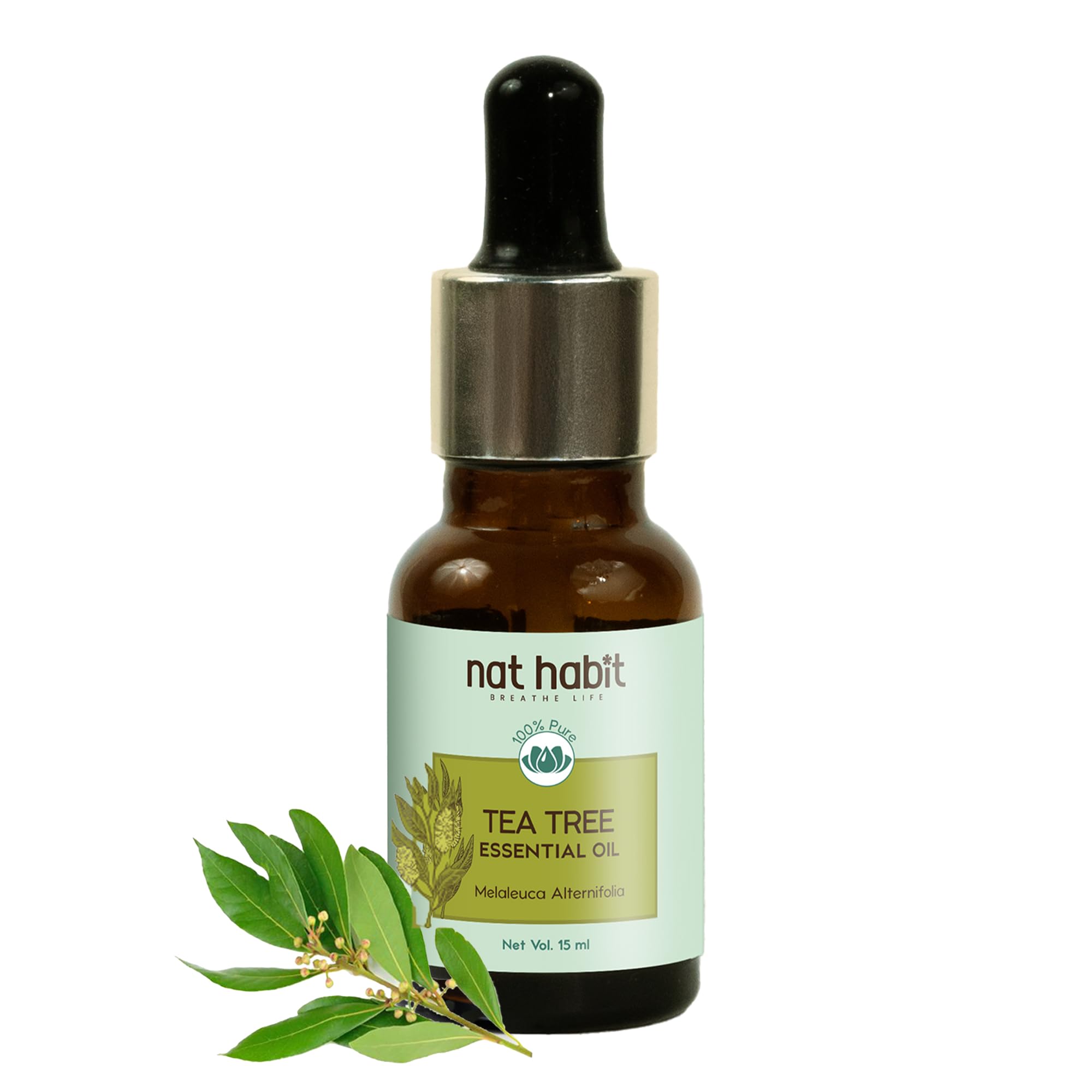 Nat Habit 100% Pure Tea Tree Essential Oil With Melaleuca Alternifolia For Hair & Skin, Steam Distilled,Diffuser Oil, Natural & Therapeutic Grade - 15 ml-image-46