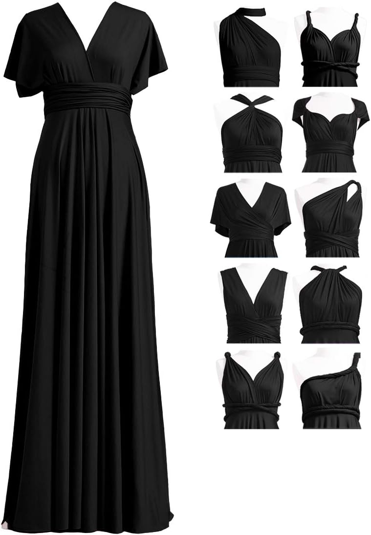 Multiway Bridesmaid Dresses, Infinity Wrap Dress, Maxi Long, Plus Size, Elegant Formal Wedding Guest Dress for Evening Prom Ball, Special Occasion