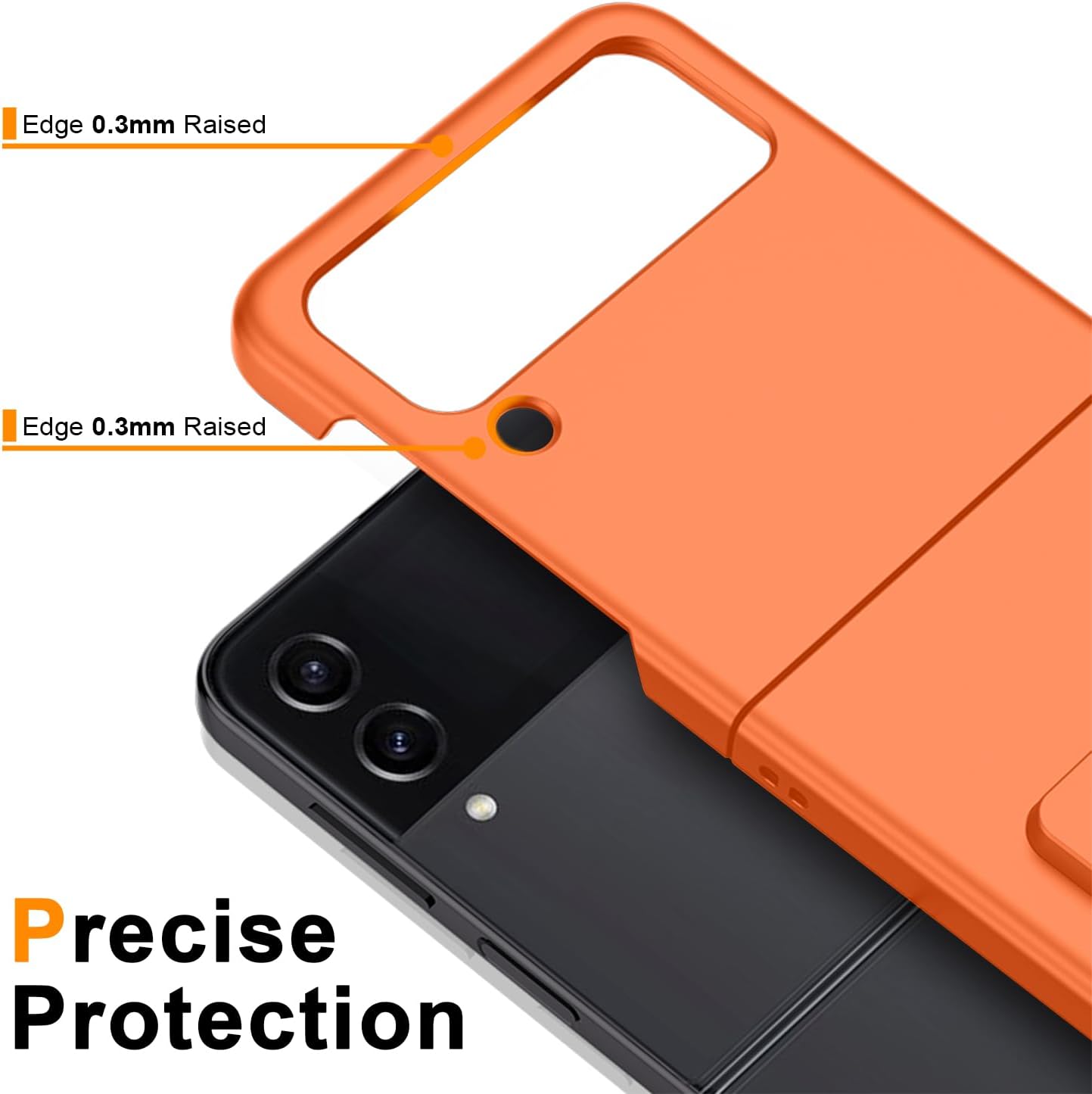 Galaxy Z Flip 3 5G Case with Stand,Military-Grade Protective Case,Lightweight,Slim Fit Drop Protection Rugged Shockproof Cover for Samsung Galaxy Z Flip 3 5G,Orange 6-Z Flip3-07
