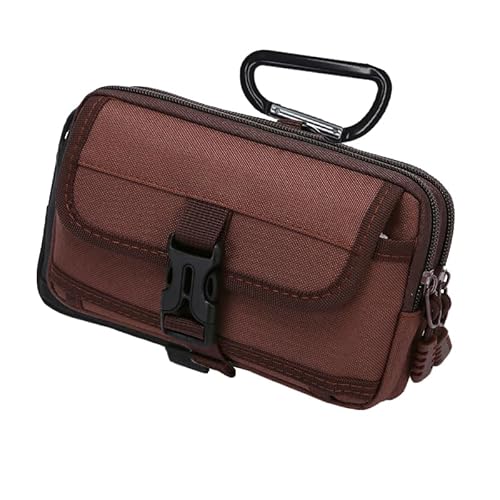 KOOLRIVER・For Xiaomi 15T ケース Pro カバー 横仕様 ベルトポーチ 2台収納 カラビナ付き ウエストポーチ 多機種対応 カード収納 For 小米 シャオミ 15T/15T プロ(タン)