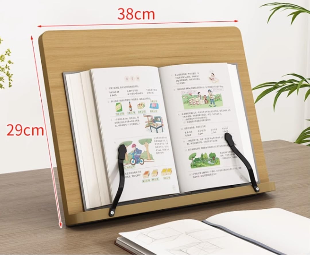 Stojak do Czytania Kuchnia Rzemieślnicza Przemysłowa Metalowy Drewniany Stojak Na Książkę Kucharską I Uchwyt Tablet Stojaki na Książki(29 * 29 * 38cm)