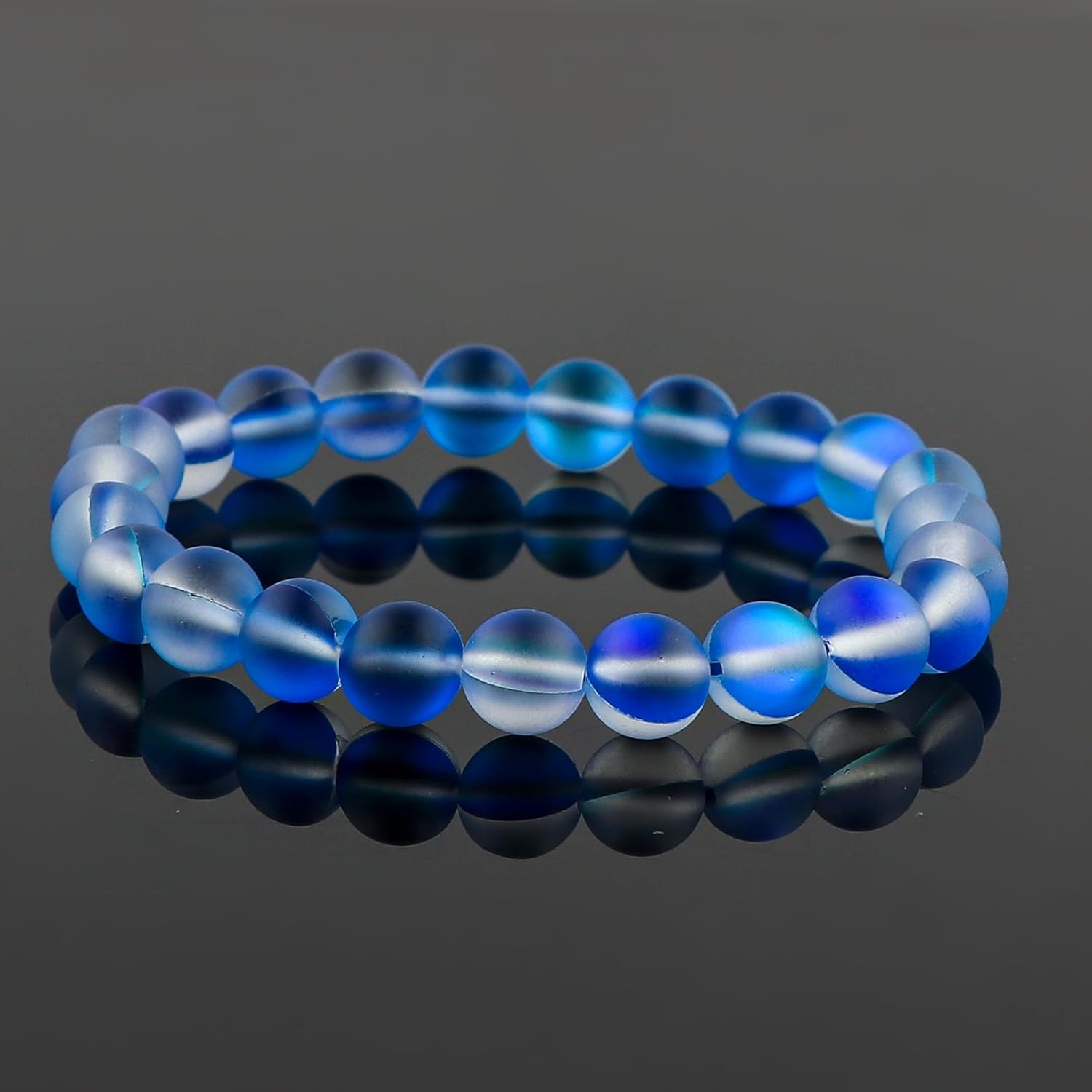 Mystic Blue Quartz Gemstone Beads Stretchable Bracelet for Men Women | Beaded Bracelet | Handmade Jewelry | Chakra - Healing - Yoga - Spiritual - Protection | Unisex | Stretch Bracelet - Image 2