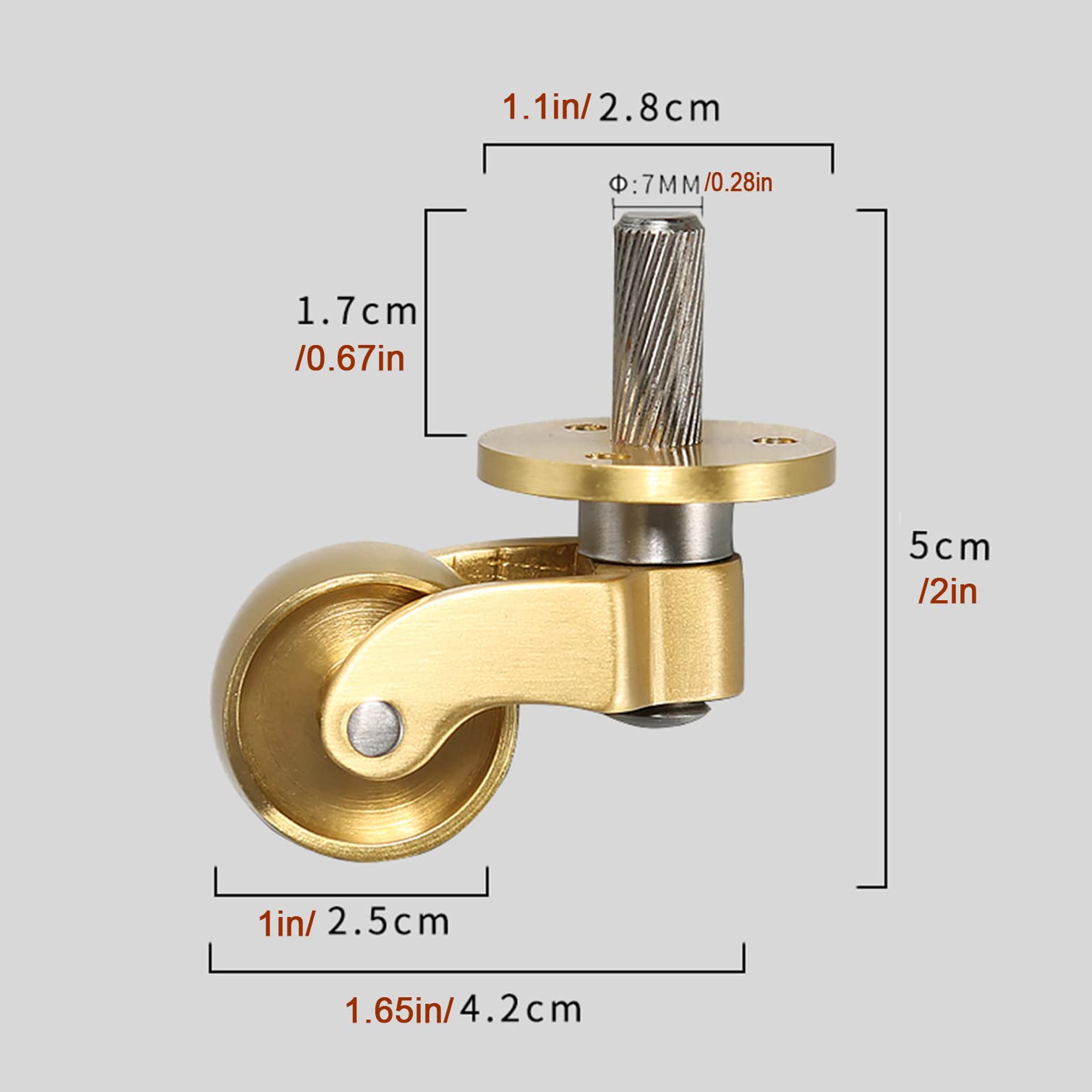 Lenkrollen， 360° drehbare Möbelrollen, for Möbel, Sessel, Tisch, Sofa, 4er-Set