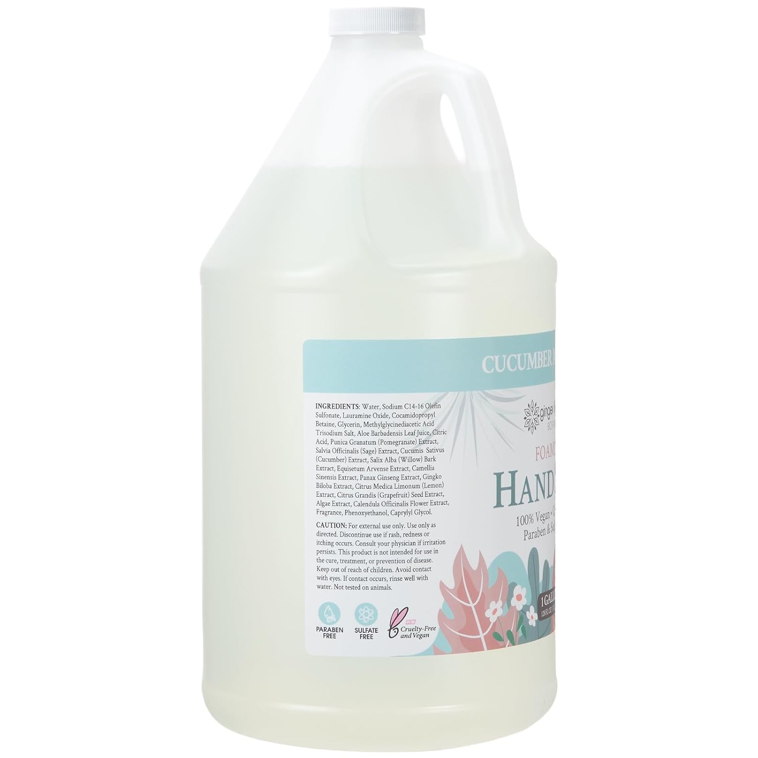 Ginger Lily Farms Botanicals Foaming Hand Soap, 128oz, Cucumber Mint Bliss image 3
