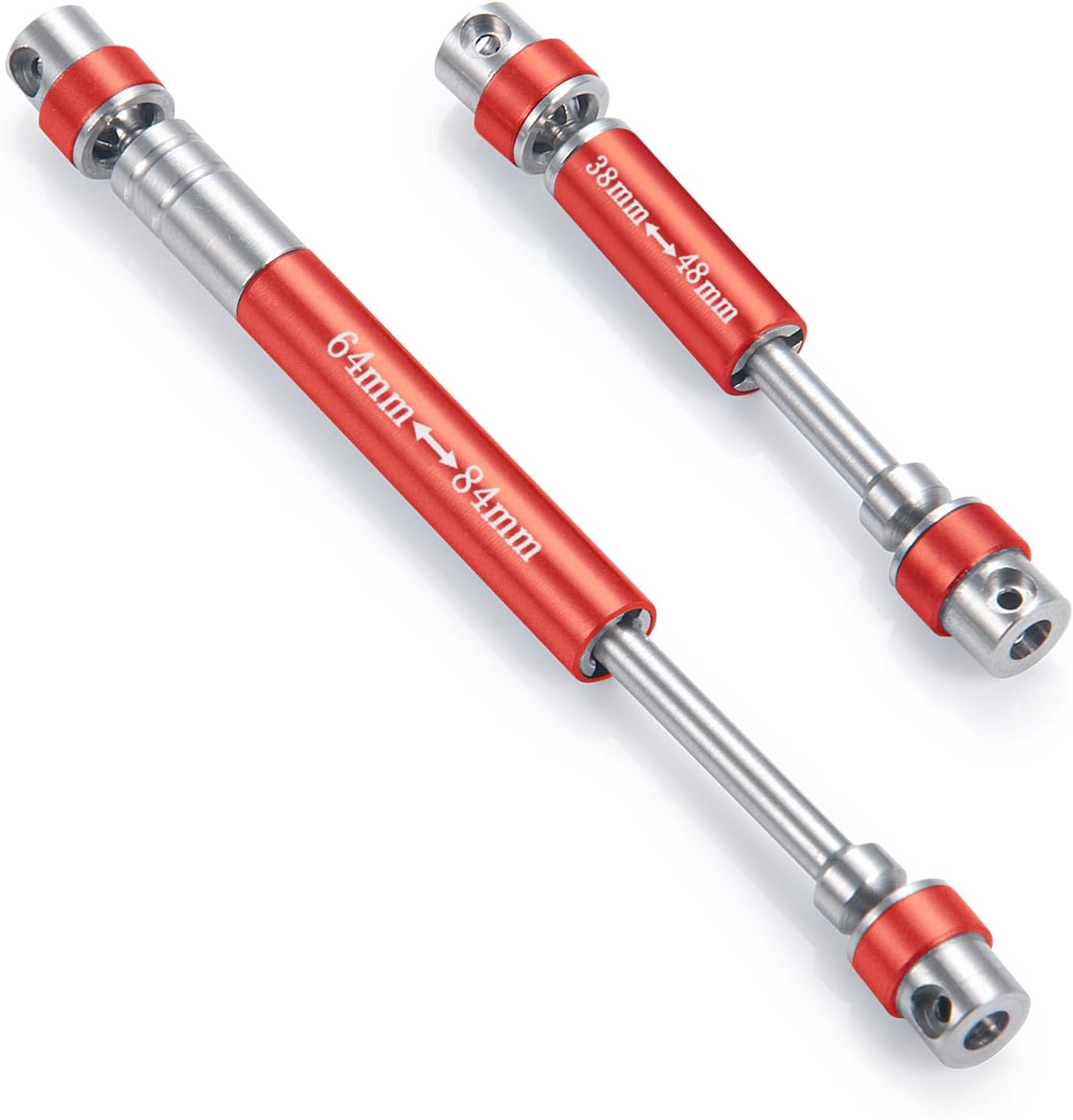 RCLIONS Steel RC Drive Shaft CVD 38+64mm Upgrade for 1/24th AXIAL SCX24 Gladiator AXI00005 RC Crawler Car Parts (Red)