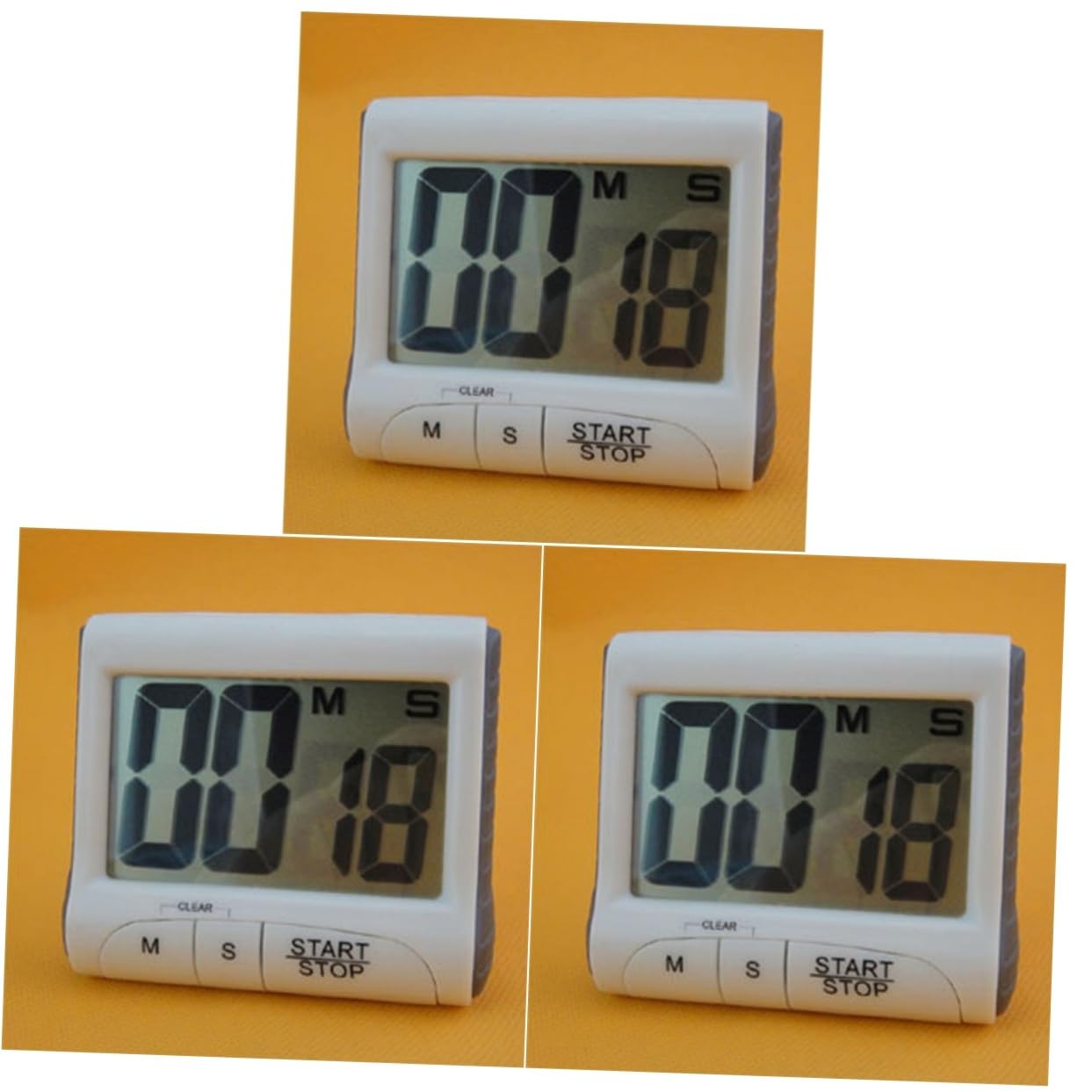 BESTonZON 3St küchenuhr digital Clock The Alarm küchentermoter digital Timer Zeitschaltuhr Timer für digitaler Küchentimer Digitaluhr Küchentimer magnetisch gekochte Eier Gurt Weiß