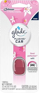 Glade Plugins Car Air Freshener Refill, Floral Perfection, 0.11 Fl. Oz