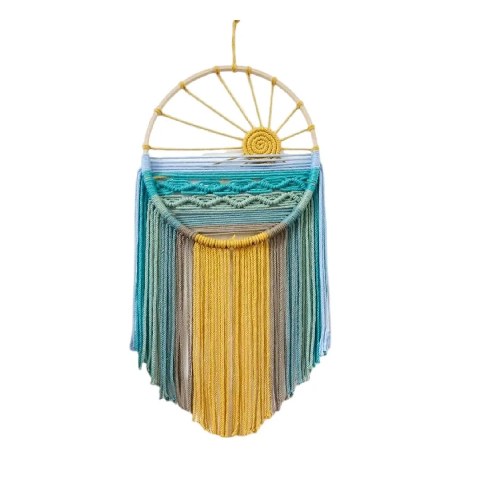 FGUJSUR Tapestry Wall Hanging Hand-woven Cotton Rope Sunrise Sunset Tapestry Colorful Boho Wall Art Decorative With Tassel(Style 03)