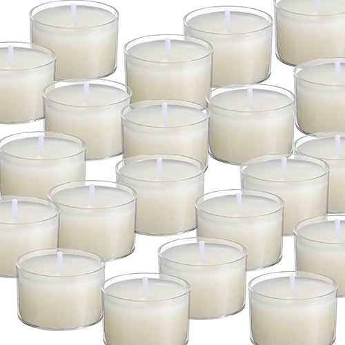 Tuyai Paquete de 100 velas transparentes sin perfume para cena, spa, fiesta, boda, iglesia, decoración del hogar