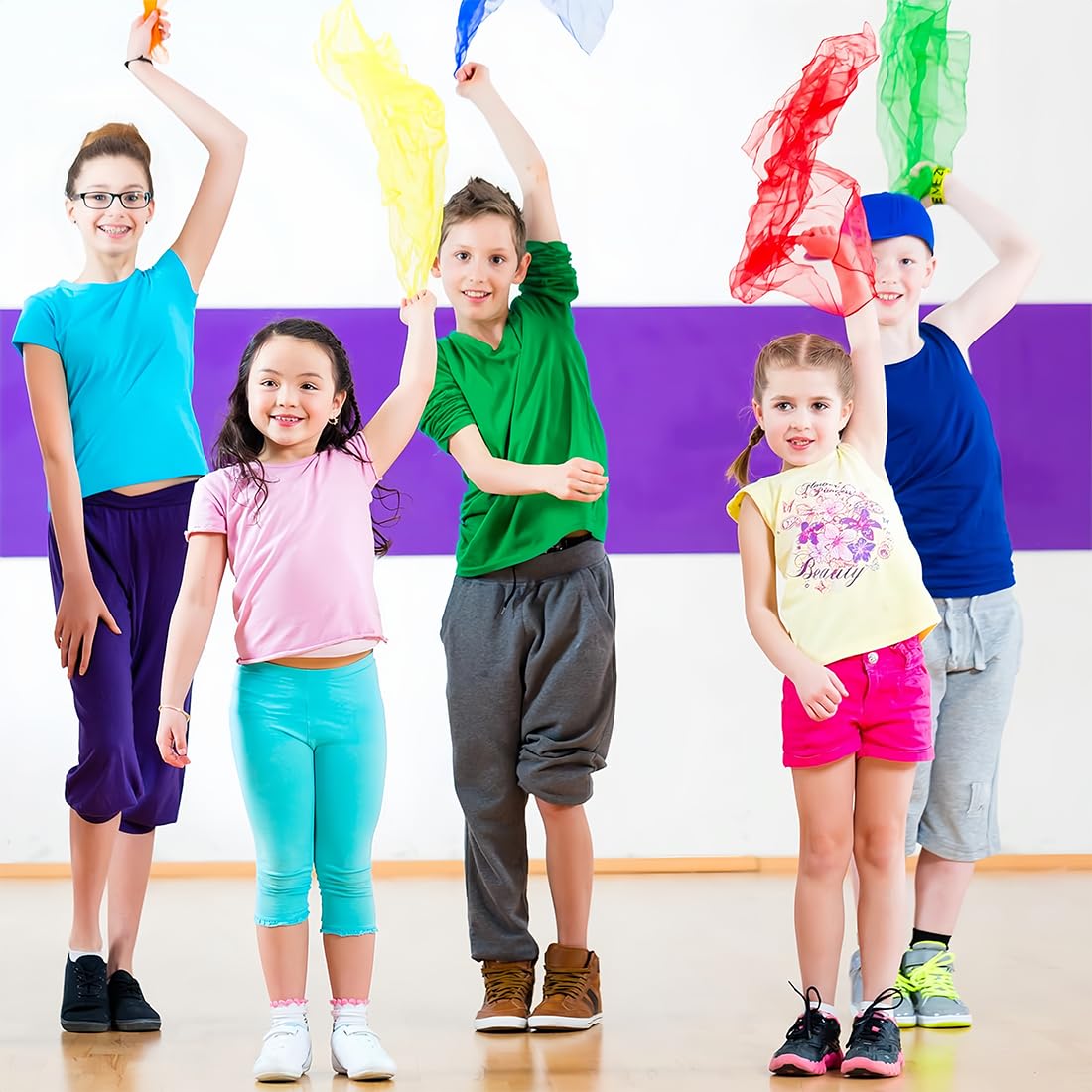 CATOR 12 Pañuelos de Baile Multicolor para Niños y Adultos (60x60cm)