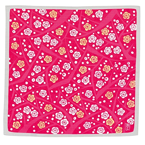 むす美 ふろしき チーフ 竹久夢二 枝梅 ピンク 48cm 綿