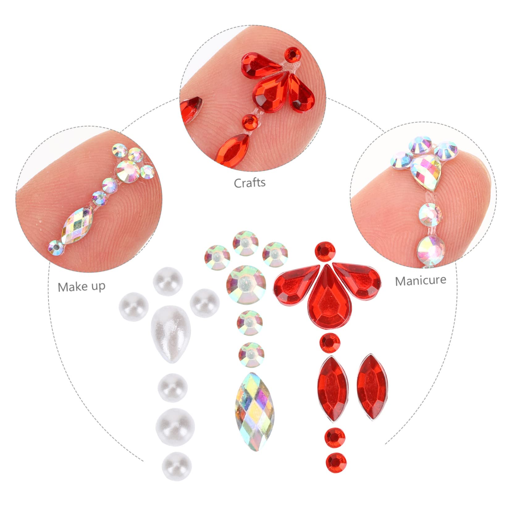 Beavorty 4 Set Di Gemme Per Il Trucco Adesivi Per Festival Gioielli Decorazioni Per Gli Occhi Gioielli Per Il Corpo Per Eventi 7 Fogli * 4