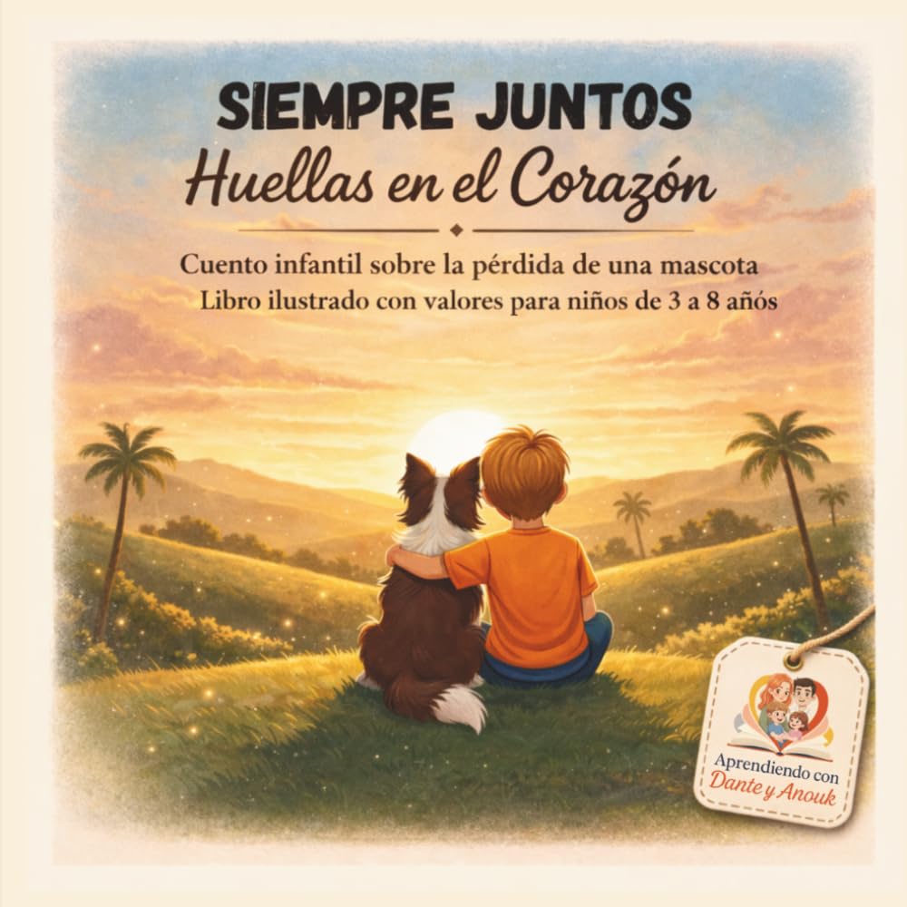 Siempre Juntos. Huellas en el corazón: Cuento infantil sobre la pérdida de una mascota. Libro ilustrado con valores para niños de 3 a 8 años (DANTE Y ANOUK)