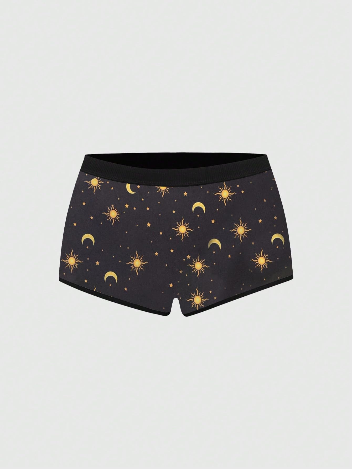 WDIRARA Women's 5 Pack Goth Graphic Panties Boyshorts Mid Rise Shorts Briefs Boxer: Large Multicolor Moon