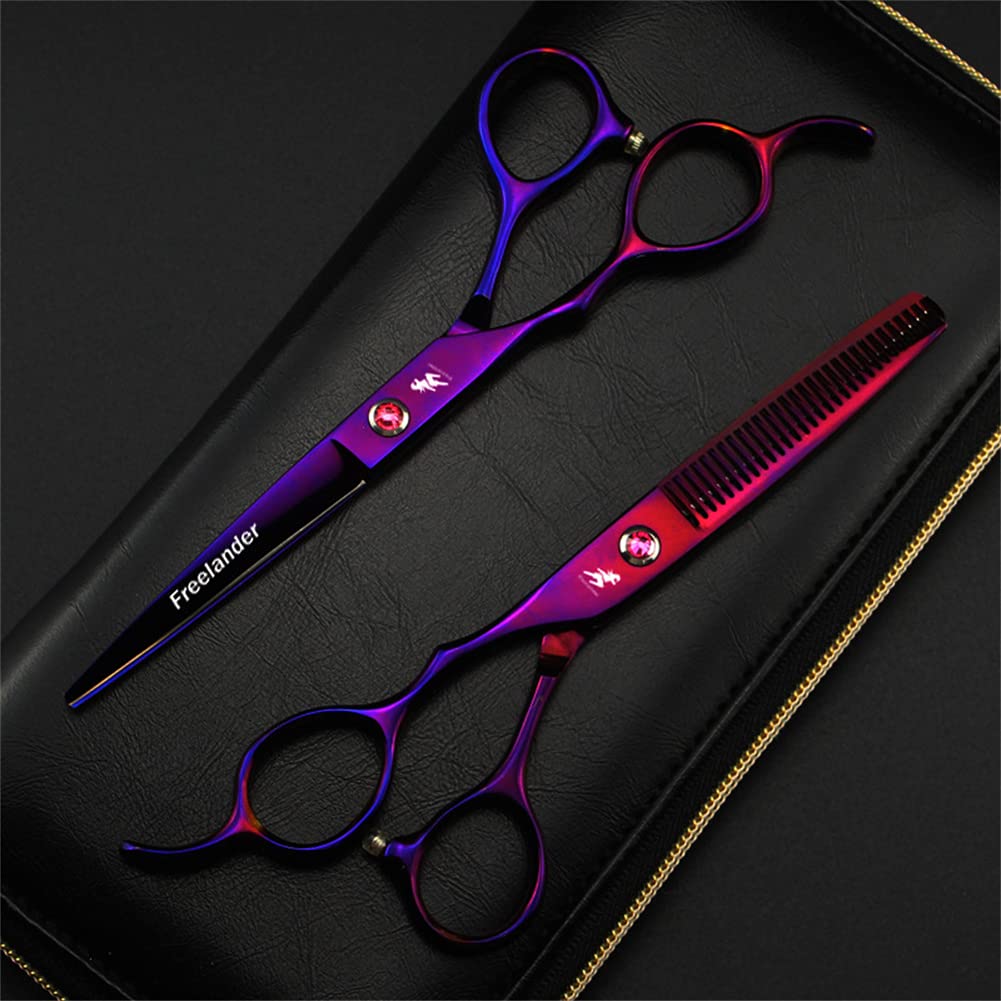 6,0 Pouces Kit De Ciseaux De Coupe De Cheveux À Gauche, Coupe-Cheveux Ciseaux De Ciseaux De Garniture De La Barbe, en Acier Inoxydable Japonais, pour Coiffeur, Salon, Maison