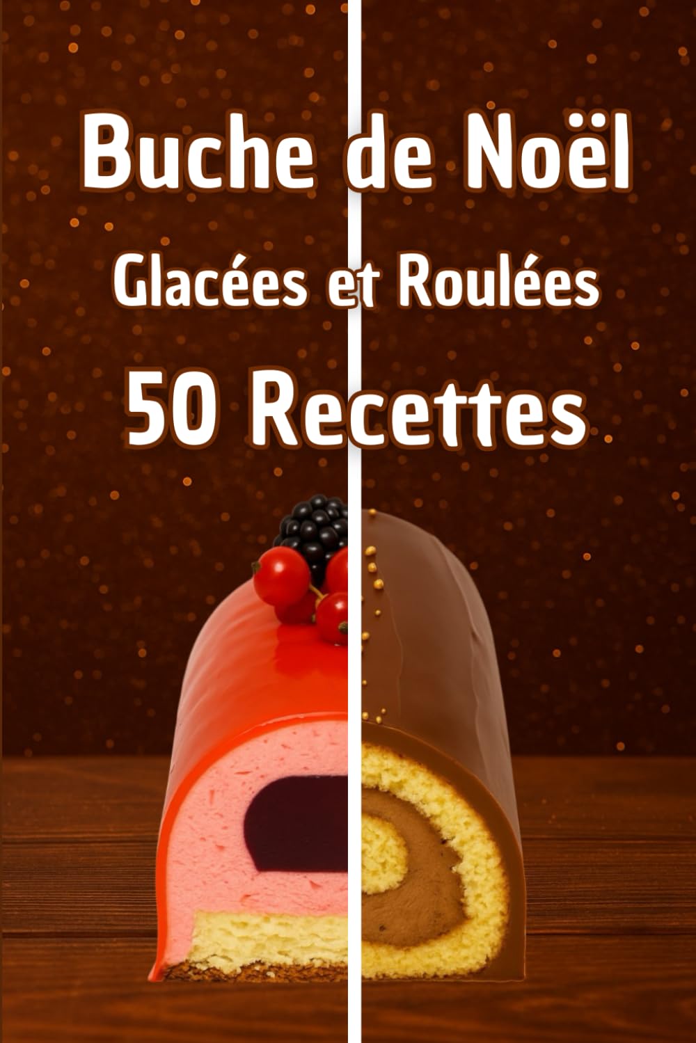 Buche de Noël: Glacée et Roulée, 50 recettes, Desserts de Noël, Dessert de fête, Recettes simples et généreuses