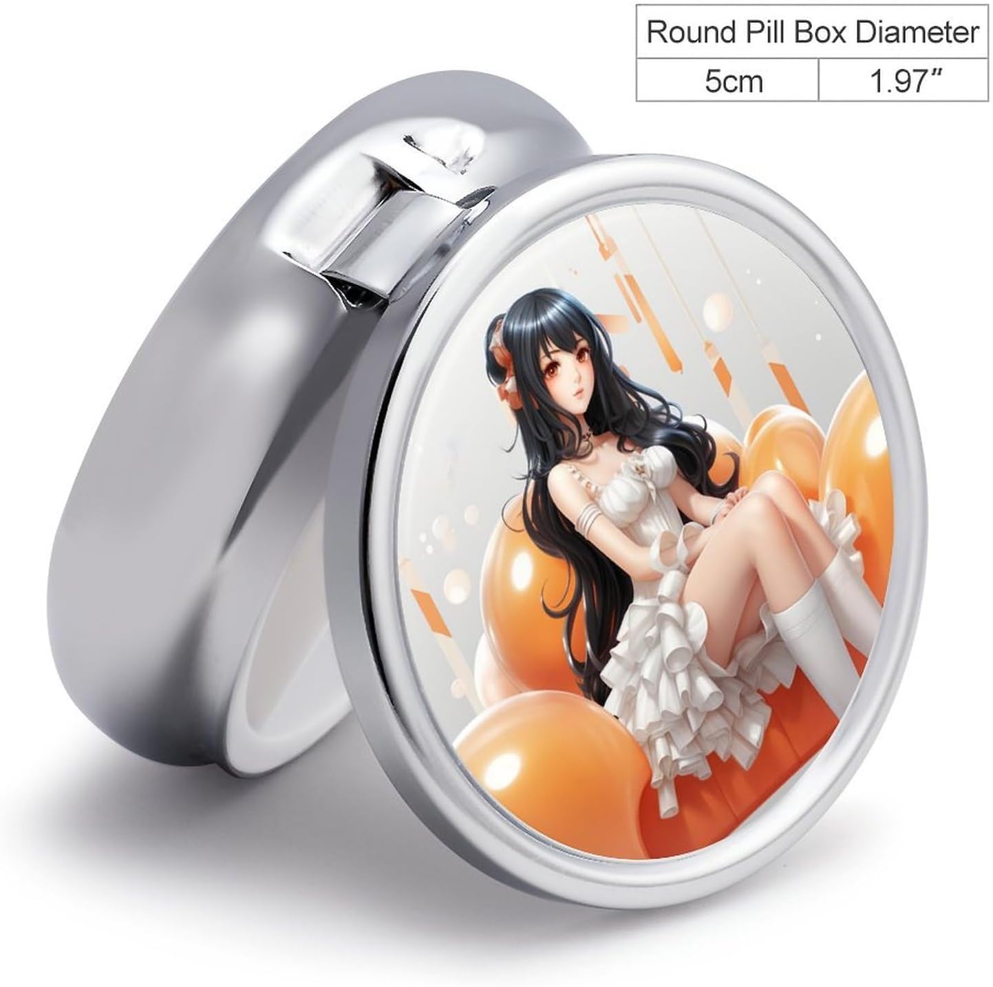 Girl Sit Down Round Pill Box, Waterproof Medicine Organizer Box image 2
