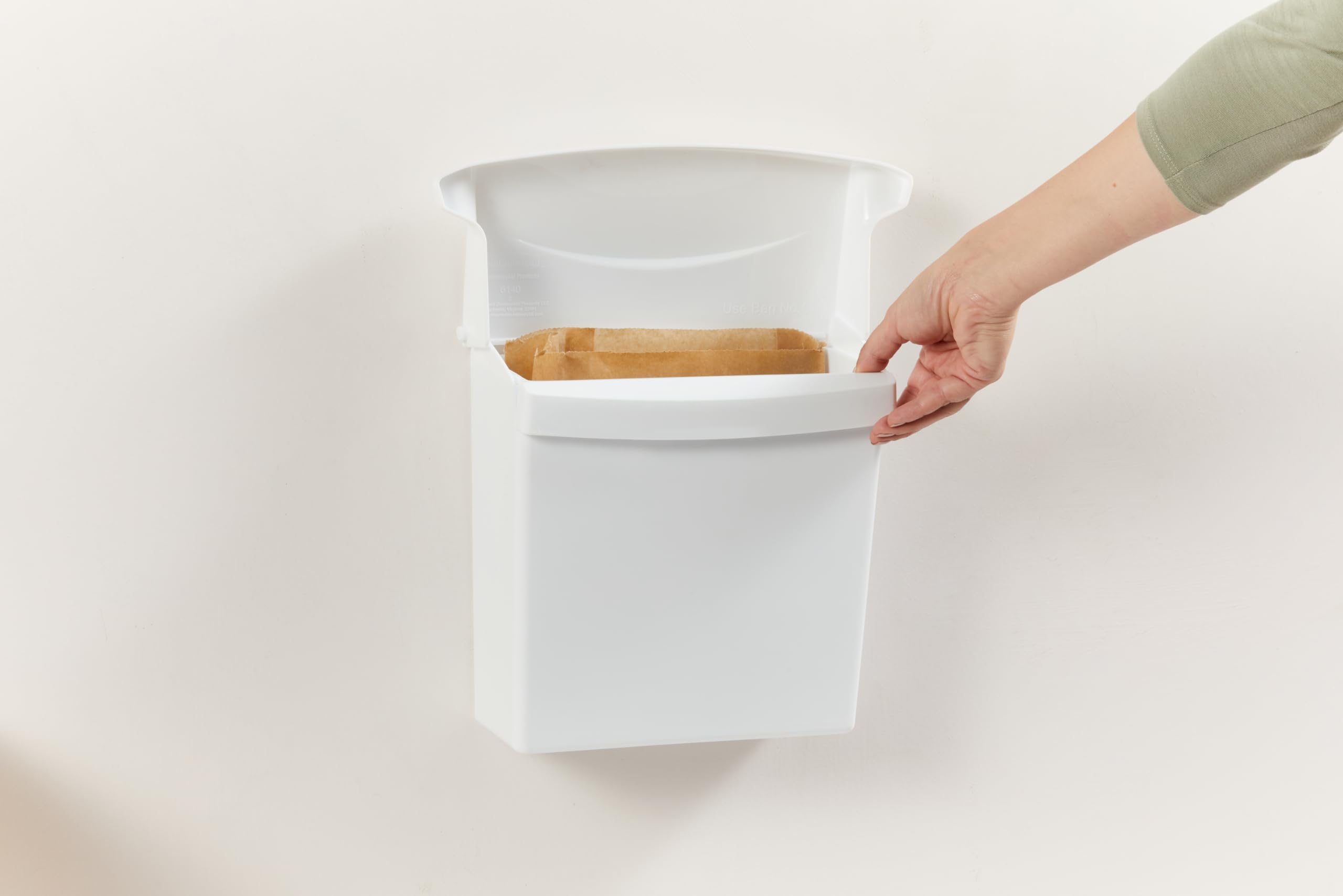 Rubbermaid Commercial 614000 pojemnik na serwetki sanitarne ze sztywną wkładką, prostokątny, plastik, biały