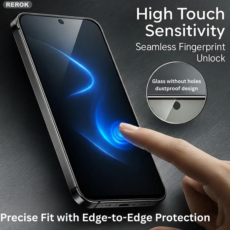 Image of Military-Grade Tempered Glass Screen Protector Compatible with Nothing Phone 2 [Pack of 2] | Edge-to-Edge, Oleophobic, Case Friendly, Easy Installation Kit