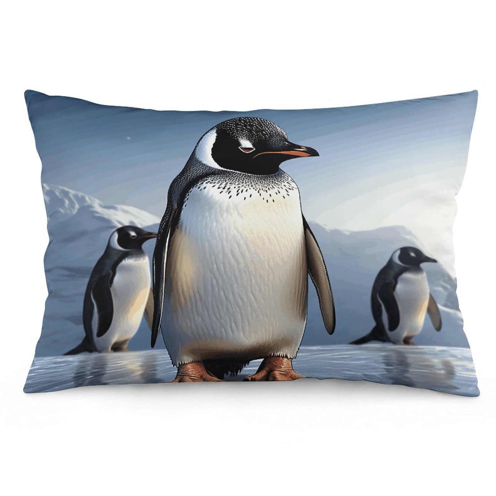 2 Pack Pillow Cases for Hair and Skin, Soft Breathable Pillow Case Covers with Hidden Zipper, Penguin Pillowcase 16 "x24 Pillow Covers for Sleeping Gift